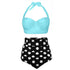 Women Swimsuits Vintage Push Up Polka Dot Plus Size Bathing Suits High Waist Bikini Underwire High Waist Swimsuit Bathing Suits Bikini Women Swimsuits Vintage Push Up Bathing Suits