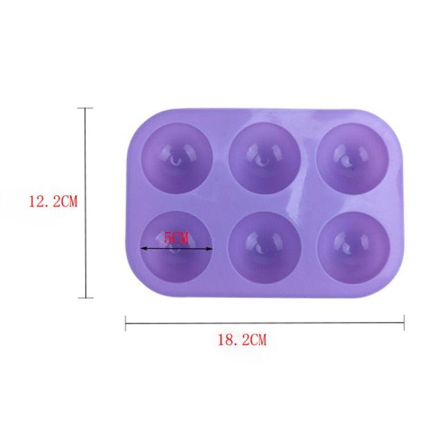 Half Sphere Silicone Soap Molds Bakeware Cake Decorating Tools Pudding Jelly Chocolate Fondant Mould Ball Biscuit Baking Mould 6 Holes Silicone Mold Half Ball Sphere For Making Chocolate Cake Jelly Pudding Handmade Soap