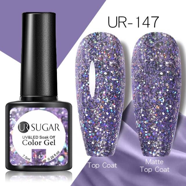 Popular 2022 Modern New Elegant Silver Purple Nail Gel Polish 7.5ml UV Manicuring Elegant Glossy Colororful Stylish Nail Design For Women