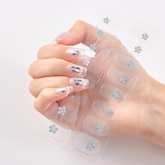 Glitter Series Shiny Manicure Decoration Designed Nail Art Stickers Nail Decoration Nail Wraps Shiny Tattoos Kids Nails Art Decoration Nail Strips Shiny French Tip Guides Stickers French Nail Stickers Form Fringe Guides