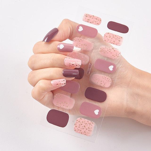 Glitter Series Shiny Manicure Decoration Designed Nail Art Stickers Nail Decoration Nail Wraps Shiny Tattoos Kids Nails Art Decoration Nail Strips Shiny French Tip Guides Stickers French Nail Stickers Form Fringe Guides