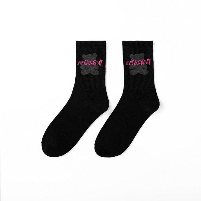 New Fashion Stylish Basketball Men Socks Cotton Hip-hop Female Sports Socks Combed Out Of Pure Cotton High Quality Harajuku Cool Funny Unisex Crew Socks For Men And Women