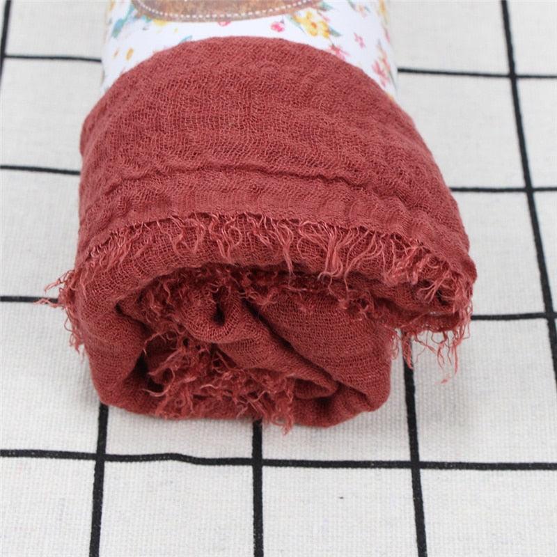 Light Soft Fashion Solid Scarf Crinkle Cotton Linen Wrap Shawl Hijab Muslim Woman Shawls Turban Islamic Clothing Head Wrap For Women