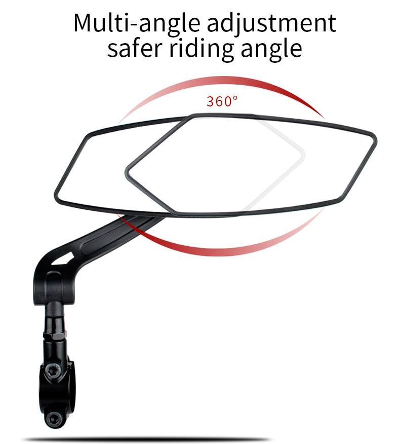 Bicycle Handlebar Rear View Mirror Bike Cycling Wide Range Back Sight Reflector Bicycle Rear View Mirror Adjustable Rotatable Bicycle Rear View Glass Mirror Wide Angle Acrylic Convex Safety Mirror For Mountain