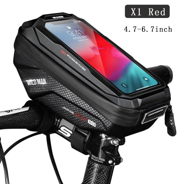 Bicycle Touchscreen Front Frame Bag Phone Case With Double Zippers Cycling Bike Accessories Bike Bag Bike Phone Bag Bike Pouch Bicycle Front Frame Bag Waterproof Top Tube Handlebar Bag Bike Phone Mount Bag Cycling Storage Bag