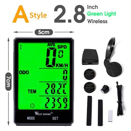 Bicycle Computer Digital Speedometer Backlight Wireless Wired Bike Stopwatch Computer Waterproof Backlight With Digital LCD Display For Outdoor Cycling And Fitness Multi-Function Gifts For Bikers Men