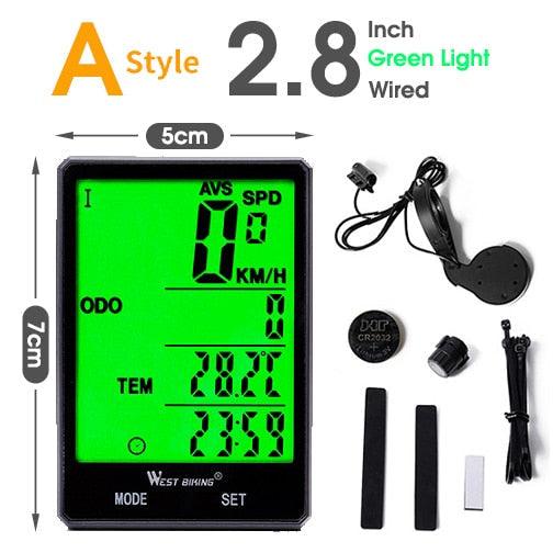 Bicycle Computer Digital Speedometer Backlight Wireless Wired Bike Stopwatch Computer Waterproof Backlight With Digital LCD Display For Outdoor Cycling And Fitness Multi-Function Gifts For Bikers Men