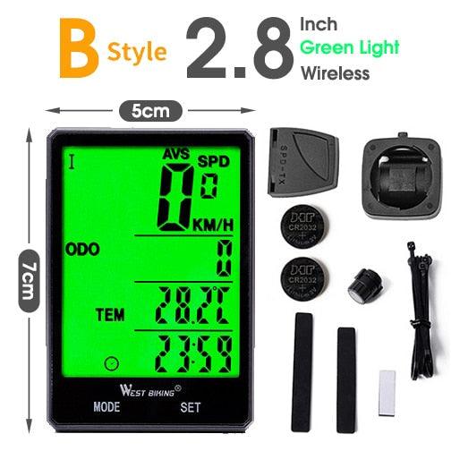 Bicycle Computer Digital Speedometer Backlight Wireless Wired Bike Stopwatch Computer Waterproof Backlight With Digital LCD Display For Outdoor Cycling And Fitness Multi-Function Gifts For Bikers Men