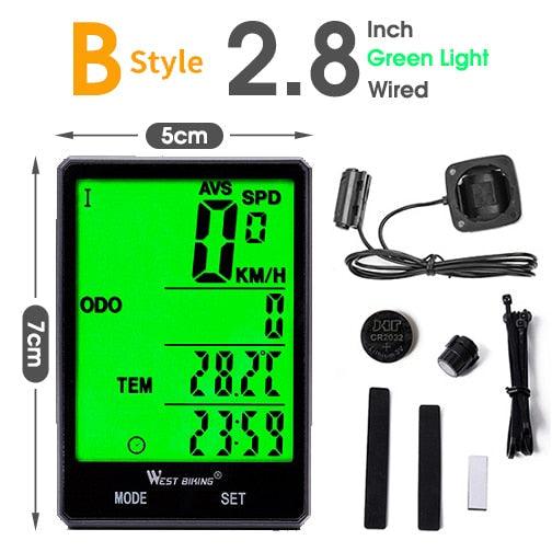 Bicycle Computer Digital Speedometer Backlight Wireless Wired Bike Stopwatch Computer Waterproof Backlight With Digital LCD Display For Outdoor Cycling And Fitness Multi-Function Gifts For Bikers Men