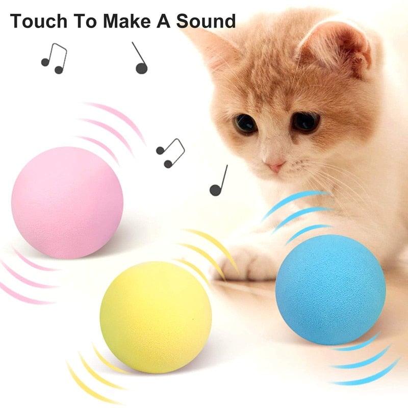 Smart Cat Toys Ball Catnip Cat Training Toy Pet Playing Ball Pet Products Toy for Cats Interactive Chirping Balls Cat Kicker Toys Fun Catnip Toys for Cat Exercise