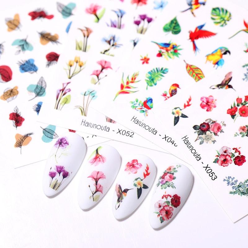 Nails Sticker Nail Art Decorations Flowers Leaves Decals Water Transfer Sliders Woman Face Fruit Foil Manicures Wraps  Water Transfer Nail Decals Sticker For Pretty Girl Self-Adhesive Nail Decals Designer Nail Stickers for Acrylic Decal