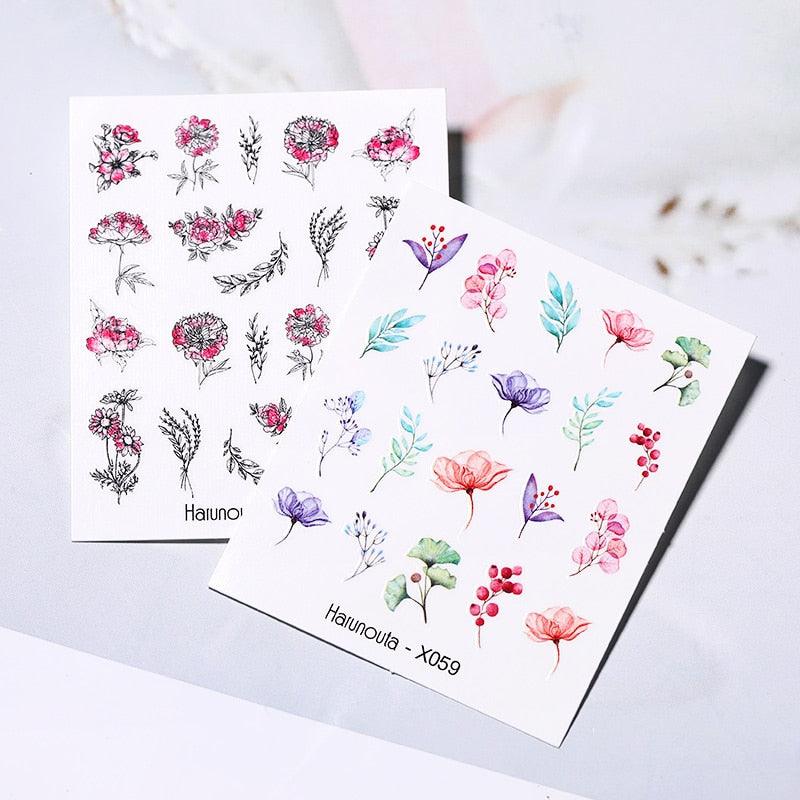 Nails Sticker Nail Art Decorations Flowers Leaves Decals Water Transfer Sliders Woman Face Fruit Foil Manicures Wraps  Water Transfer Nail Decals Sticker For Pretty Girl Self-Adhesive Nail Decals Designer Nail Stickers for Acrylic Decal