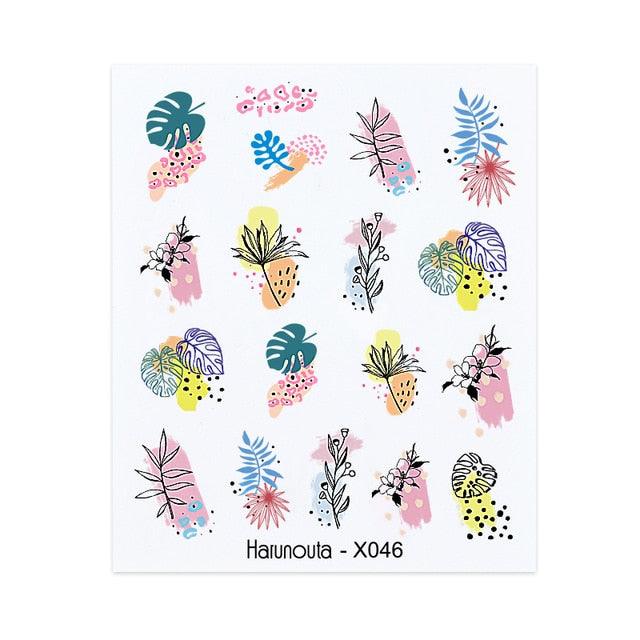 Nails Sticker Nail Art Decorations Flowers Leaves Decals Water Transfer Sliders Woman Face Fruit Foil Manicures Wraps  Water Transfer Nail Decals Sticker For Pretty Girl Self-Adhesive Nail Decals Designer Nail Stickers for Acrylic Decal