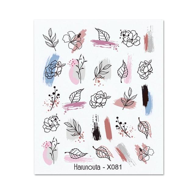 Nails Sticker Nail Art Decorations Flowers Leaves Decals Water Transfer Sliders Woman Face Fruit Foil Manicures Wraps  Water Transfer Nail Decals Sticker For Pretty Girl Self-Adhesive Nail Decals Designer Nail Stickers for Acrylic Decal