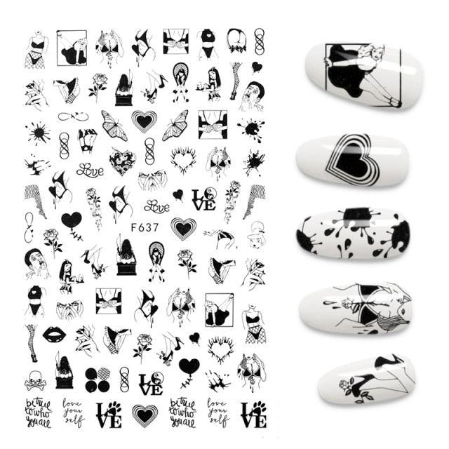 3D Nail Stickers Leaves Butterfly Panda Love Heart Design Stickers For Nails Manicure Foil Nail Art Decor  Girls Manicure Decoration Nail Art Supplies 3D Self-Adhesive Nail Decals Designer Nail Stickers for Acrylic Nails