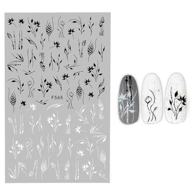 3D Nail Stickers Leaves Butterfly Panda Love Heart Design Stickers For Nails Manicure Foil Nail Art Decor  Girls Manicure Decoration Nail Art Supplies 3D Self-Adhesive Nail Decals Designer Nail Stickers for Acrylic Nails