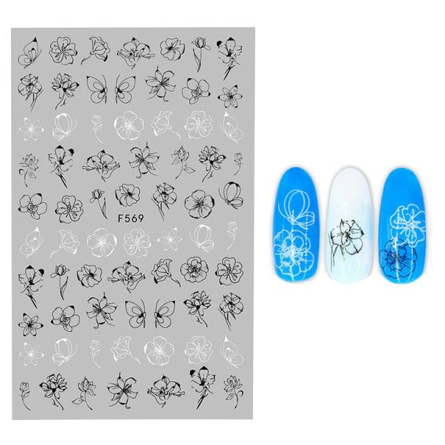 3D Nail Stickers Leaves Butterfly Panda Love Heart Design Stickers For Nails Manicure Foil Nail Art Decor  Girls Manicure Decoration Nail Art Supplies 3D Self-Adhesive Nail Decals Designer Nail Stickers for Acrylic Nails