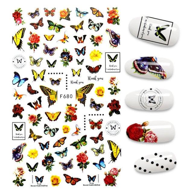 3D Nail Stickers Leaves Butterfly Panda Love Heart Design Stickers For Nails Manicure Foil Nail Art Decor  Girls Manicure Decoration Nail Art Supplies 3D Self-Adhesive Nail Decals Designer Nail Stickers for Acrylic Nails