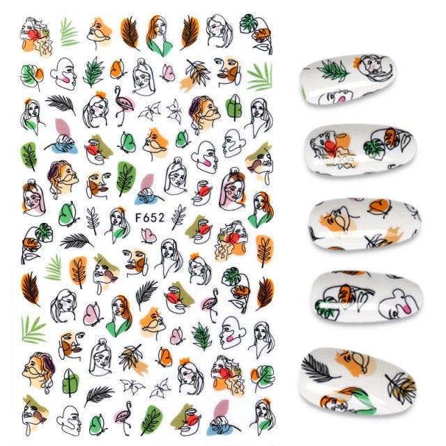 3D Nail Stickers Leaves Butterfly Panda Love Heart Design Stickers For Nails Manicure Foil Nail Art Decor  Girls Manicure Decoration Nail Art Supplies 3D Self-Adhesive Nail Decals Designer Nail Stickers for Acrylic Nails