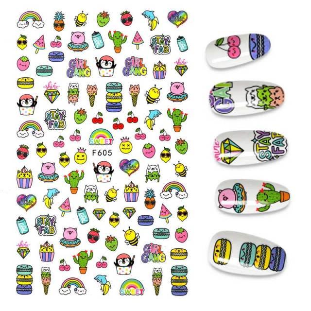 3D Nail Stickers Leaves Butterfly Panda Love Heart Design Stickers For Nails Manicure Foil Nail Art Decor  Girls Manicure Decoration Nail Art Supplies 3D Self-Adhesive Nail Decals Designer Nail Stickers for Acrylic Nails