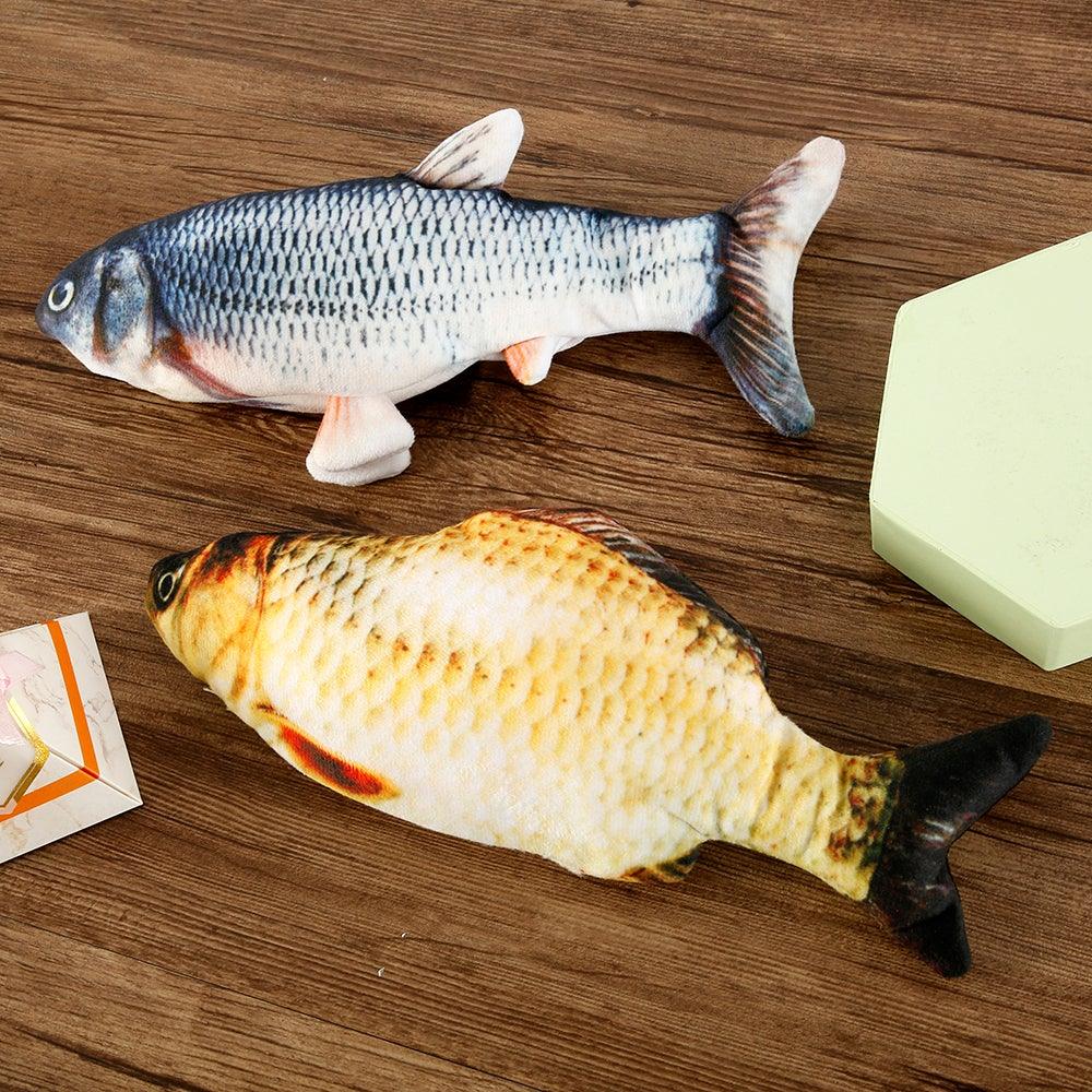 Electric Cat Toy 3D Fish USB Charging Simulation Fish Cat Toys for Cats Pet Toy cat supplies Pet Catnip Toy Moving Cat Kicker Fish Realistic Plush Electric Wagging Fish Motion Kitten Toy Funny Interactive Fish Cat Toys for Cat Exercise