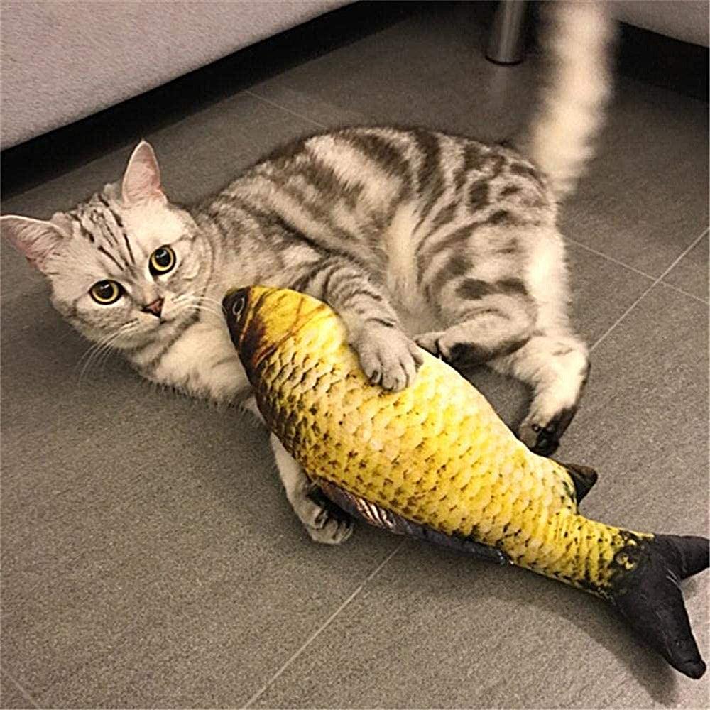 Electric Cat Toy 3D Fish USB Charging Simulation Fish Cat Toys for Cats Pet Toy cat supplies Pet Catnip Toy Moving Cat Kicker Fish Realistic Plush Electric Wagging Fish Motion Kitten Toy Funny Interactive Fish Cat Toys for Cat Exercise