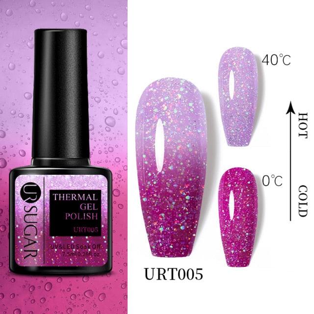 Thermal Shiny Nail Polish Change Color Effect Gel UV Semi Permanent Stylish Three Layer Effect For Womens