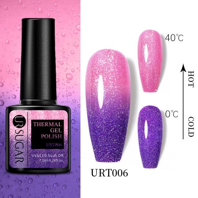 Thermal Shiny Nail Polish Change Color Effect Gel UV Semi Permanent Stylish Three Layer Effect For Womens