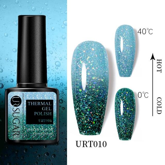 Thermal Shiny Nail Polish Change Color Effect Gel UV Semi Permanent Stylish Three Layer Effect For Womens