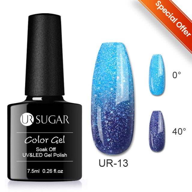 Thermal Shiny Nail Polish Change Color Effect Gel UV Semi Permanent Stylish Three Layer Effect For Womens