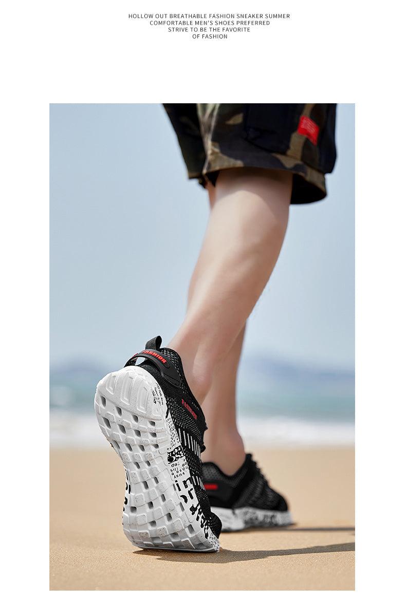 Summer Sport Mens Casual Workout Shoes Air Mesh Sneakers Fashion Foam Footwear Black Beach Water Fisherman Breathable Men Jogging Tennis Sport Sneakers