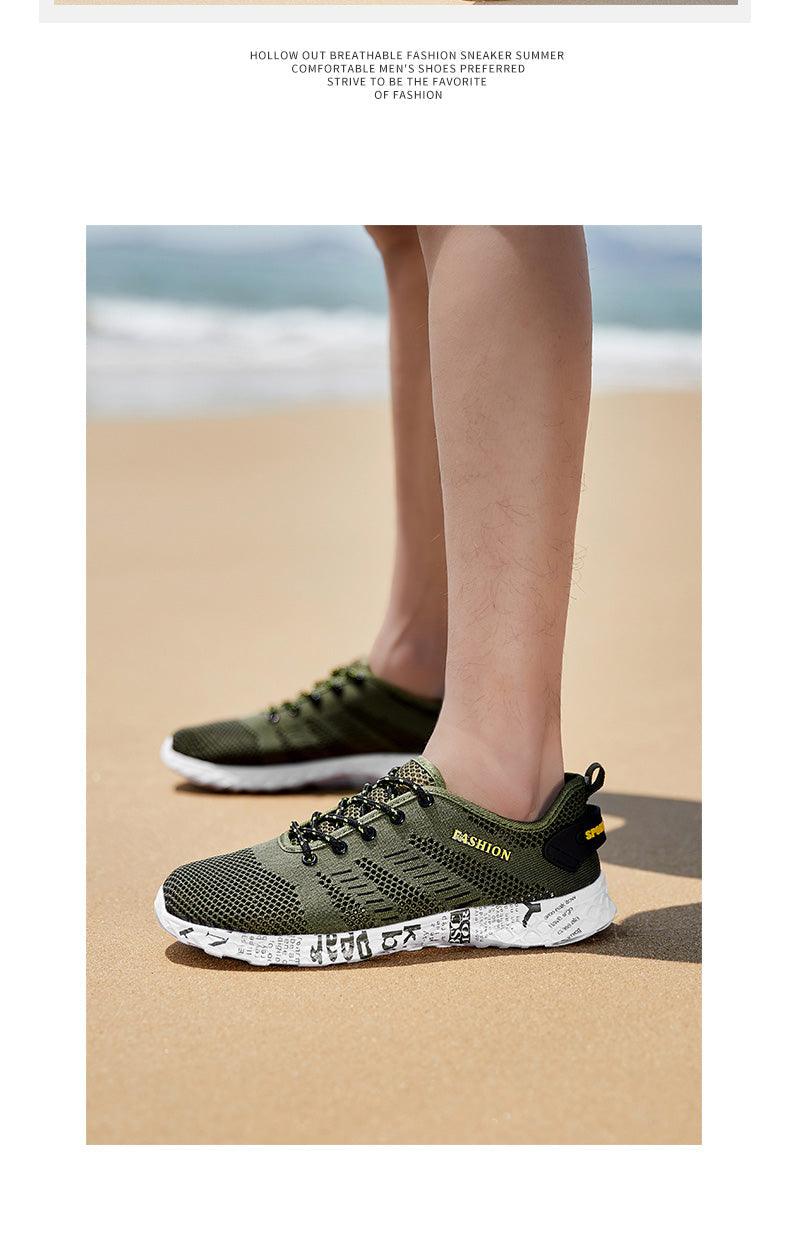 Summer Sport Mens Casual Workout Shoes Air Mesh Sneakers Fashion Foam Footwear Black Beach Water Fisherman Breathable Men Jogging Tennis Sport Sneakers