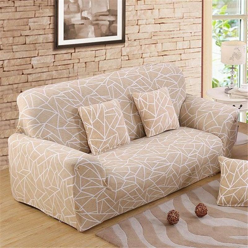 Elastic Sofa Covers for Living Room Stretch Slipcovers Sectional Couch Cover L Shape Corner Armchair Cover 1/2/3/4 Seater Slipcovers Elastic Stylish Printed Sectional Sofa Furniture Protector For Living Room