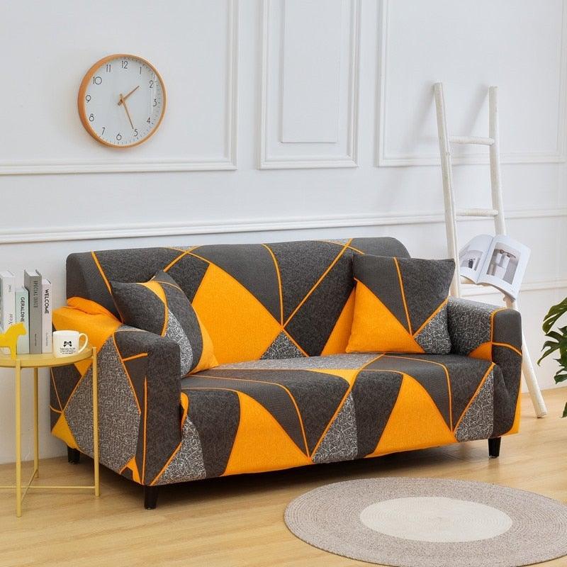 Elastic Sofa Covers for Living Room Stretch Slipcovers Sectional Couch Cover L Shape Corner Armchair Cover 1/2/3/4 Seater Slipcovers Elastic Stylish Printed Sectional Sofa Furniture Protector For Living Room