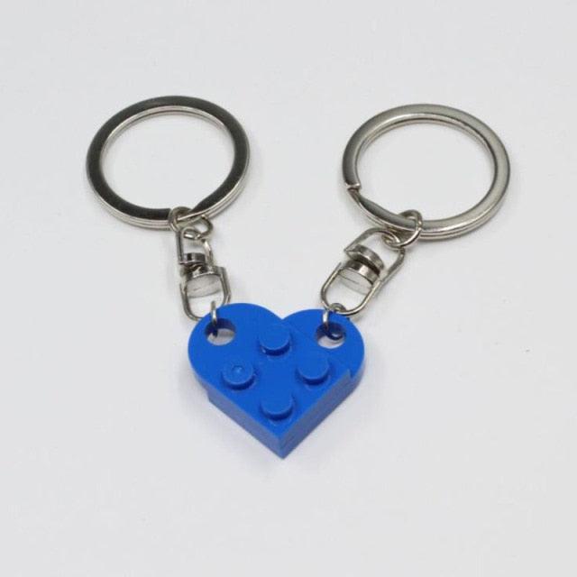 Cute Matching Elements Heart Colorful  Love Heart Brick Keychain Set For Couples Friendship Girl Boy Key Ring Birthday Jewelry Gift Women Men Matching Keychains for Couples Best Friends Birthday Xmas Gifts