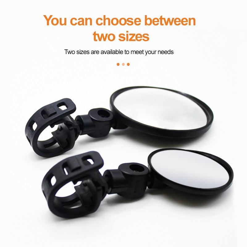 Adjustable Bicycle Convex Rearview Mirror Road Handlebar Back Eye Cycling Rear View Mirrors Adjustable Rotatable Handlebars Mounted Plastic Convex Mirror For Outdoor Mountain Road Bikes