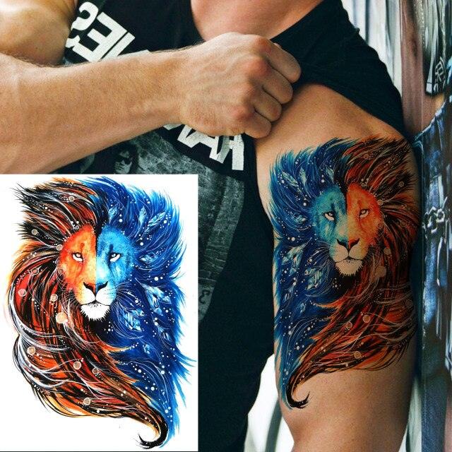 Realistic Lion Temporary Tattoo Black Warrior Sticker Waterproof Luxury Tattoo For Men Women - STEVVEX Beauty - 103, 3D Tattoo, Animal Tattoo, Arm Tattoo, Beauty, Big Tattoo, Black Tattoos, Body Tattoo, Fashion Tattoo, Flower Tattoo, Girls Tattoo, Gladiator Tattoo, Large Tattoo, Leg Tattoo, Lion Tattoo, Luxury Tattoo, Mens Tattoo, Modern Tatoos, Modern Tattoo, Realistic Tattoo, Shoulder Tattoo, Stylish Tattoo, Tattoo, Warrior Tattoo, Waterproof Tattoo, Wolf Tattoo, Women Tattoo, Womens Tattoo - Stevvex.com