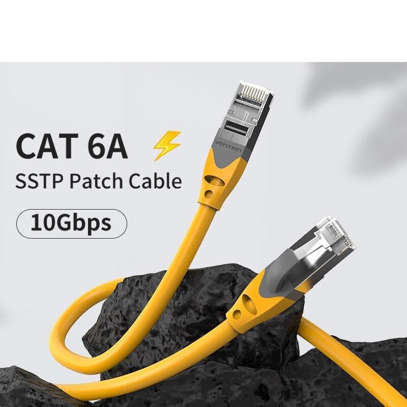 Ethernet Cable CAT6A 10Gbps RJ 45 Network Cable Lan RJ45 Patch Cord Router CAT 6 Cable Professional LAN Shielded Cable Gold Plated RJ45 Connector For Gaming Laptop