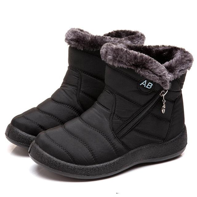 Women Boots Fashion Waterproof Snow Boots For Winter Casual Lightweight Ankle Warm Winter Boots Fur Lined Warm Ankle Boots Slip On Waterproof Shoes Comfortable Soft Design For Female