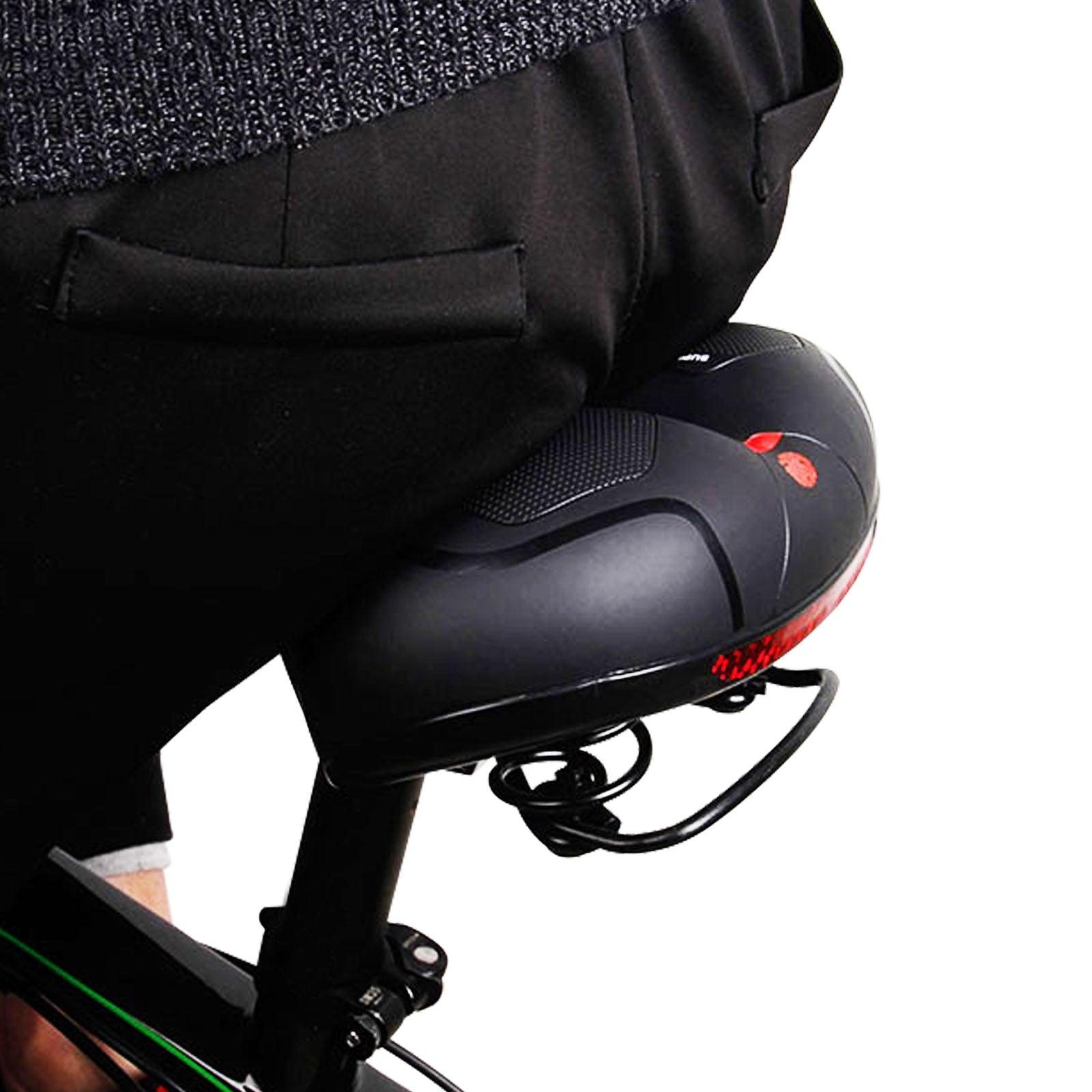 Breathable Leather Bicycle Saddle Cushion Comfortable Anti Slip And Weat Road Bike Sponge Filled Shockproof Bike Seat For Men Women Memory Foam Soft Bicycle Seats Cushion Dual Shock Absorbing Wide Bicycle Seat Replacement For Mountain Bike Road Bike