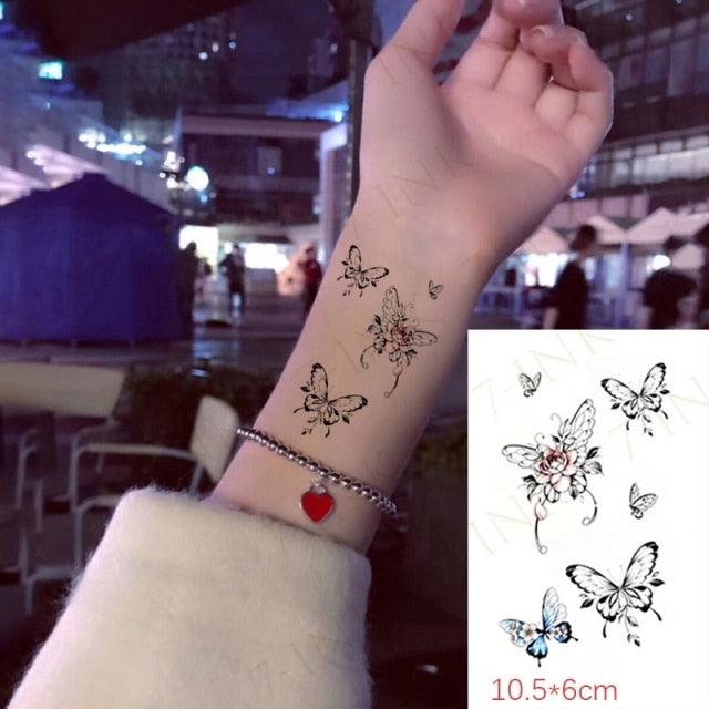 Waterproof Temporary Tattoo Lavender Stickers Butterfly Flower Luxury Small Tattoo For Body Arm - STEVVEX Beauty - 103, 3D Tattoo, Beauty, Black Tattoos, Body Tattoo, Butterfly Tattoo, Colorful Tattoo, Fashion Tattoo, Feather Tattoo, Flower Tattoo, Girls Tattoo, Lavender Tattoo, Luxury Tattoo, Waterproof Tattoo, Women Tattoo, Womens Tattoo - Stevvex.com