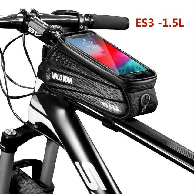 Bike Bag Frame Front Top Tube Waterproof Hard Shell Cycling Bag Touch Screen Phone Case Bicycle Accessories Bike Phone Mount Bag Cycling Waterproof Front Frame Top Tube Handlebar Bag With Touch Screen Holder Case