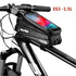 Bike Bag Frame Front Top Tube Waterproof Hard Shell Cycling Bag Touch Screen Phone Case Bicycle Accessories Bike Phone Mount Bag Cycling Waterproof Front Frame Top Tube Handlebar Bag With Touch Screen Holder Case