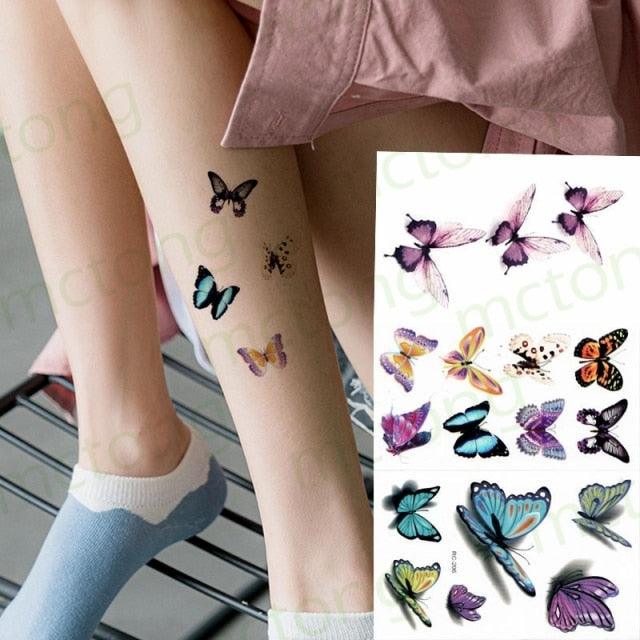 3D Butterfly Waterproof Temporary Tattoo Sticker Snake Flowers Elegant Small Popular Tattoo For Womens Mens - STEVVEX Beauty - 103, 3D Tattoo, Animal Tattoo, Arm Tattoo, Back Tattoo, Beauty, Black Tattoos, Body Tattoo, Boys Tattoo, Butterfly Tattoo, Children Tattoo, Colorful Tattoo, Different Tattoo, Leg Tattoo, Lotus Tattoo, Luxury Tattoo, Men Tattoo, Mens Tattoo, Party Tattoo, Red Flower Tattoo, Tattoo - Stevvex.com