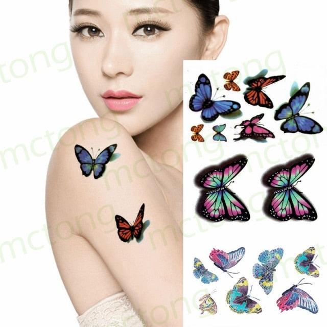 3D Butterfly Waterproof Temporary Tattoo Sticker Snake Flowers Elegant Small Popular Tattoo For Womens Mens - STEVVEX Beauty - 103, 3D Tattoo, Animal Tattoo, Arm Tattoo, Back Tattoo, Beauty, Black Tattoos, Body Tattoo, Boys Tattoo, Butterfly Tattoo, Children Tattoo, Colorful Tattoo, Different Tattoo, Leg Tattoo, Lotus Tattoo, Luxury Tattoo, Men Tattoo, Mens Tattoo, Party Tattoo, Red Flower Tattoo, Tattoo - Stevvex.com