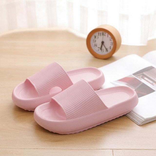 Women Summer Slippers Beach Slide Sandals Flip Flops Non-slip Soft Sole Men Couple Casual Shoes Non-Slip Quick Drying Slipper For Women Men Thick Sole Indoor Home Spa Open Toe Sandals