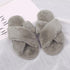 Elegant Warm Fluffy Slippers Women Faux Fur Indoor Floor Slides Flat Soft Furry Shoes Non Slip House Soft Plush Cozy House Shoes Furry Open Toe Indoor Outdoor Slip On Warm Winter Shoes