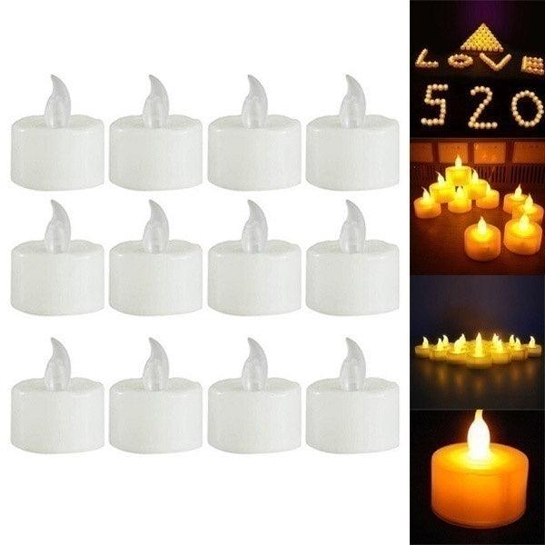 12/24/48pcs Flameless LED Tea light Tea Candles Wedding Light Romantic Candles  Realistic Tea Lights Candles LED Tea light Candles Flickering Bright Tea lights Battery Operated Candles Flameless Candles Lights for  Birthday Party Wedding Decorations