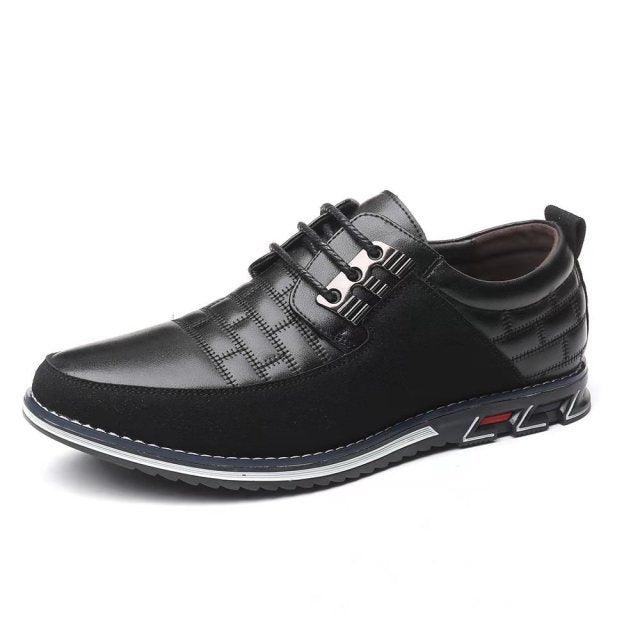 New Mens Leather Casual Sneakers Fashion Solid Leather Shoes Business Sport Flat Round Toe Fashion Sneakers Dress Shoes For Men Walking Business Office Driving Comfort Loafers