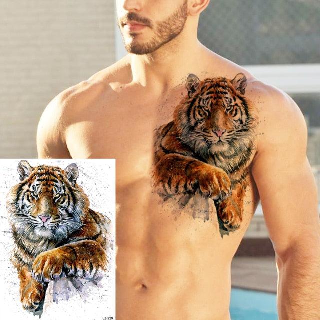 Big Black Tiger Tattoos Waterproof Leopard Tatoos Large Monster Body Arm Legs Tattoo Cool Tiger Face Temporary Tattoos For Women Men - STEVVEX Beauty - 103, 3D Tattoo, Animal Tattoo, Arm Tattoo, Back Tattoo, Beauty, Big Tattoo, Black Tattoos, Body Tattoo, Fashion Tattoo, Large Black Tattoo, Large Tattoo, Leg Tattoo, Lion Tattoo, Luxury Tattoo, Men Tattoo, Mens Tattoo, Realistic Tattoo, Tattoo, Tiger Tattoo, Waterproof Tattoo, Women Tattoo - Stevvex.com